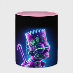 Кружка 3D Bart Simpson cyber ninja - neon glow, цвет: 3D-белый + розовый — фото 2