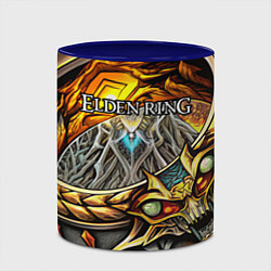 Кружка 3D Elden Ring лого и волшебное золотое кольцо, цвет: 3D-белый + синий — фото 2
