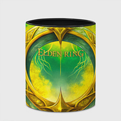 Кружка 3D Elden Ring зелено-желтое кольцо, цвет: 3D-белый + черный — фото 2