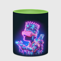 Кружка 3D Неоновый Барт Симпсон - киберпанк фантазия, цвет: 3D-белый + светло-зеленый — фото 2