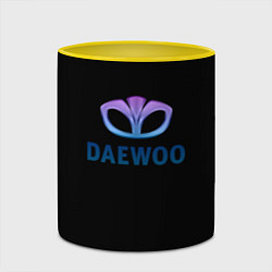 Кружка 3D Daewoo logo neon, цвет: 3D-белый + желтый — фото 2