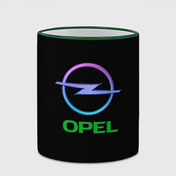 Кружка 3D Opel auto neon, цвет: 3D-зеленый кант — фото 2