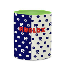 Кружка 3D Roblox pattern, цвет: 3D-белый + светло-зеленый — фото 2