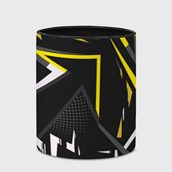 Кружка 3D Абстрактный узор с геометрической концепцией, цвет: 3D-белый + черный — фото 2