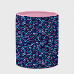 Кружка 3D Геометрический шестиугольный орнамент, цвет: 3D-белый + розовый — фото 2