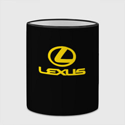 Кружка 3D Lexus yellow logo, цвет: 3D-черный кант — фото 2