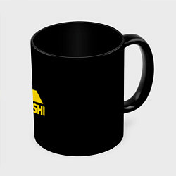 Кружка 3D Mitsubishi logo yelow, цвет: 3D-белый + черный
