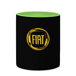 Кружка 3D FIAT logo yelow, цвет: 3D-белый + светло-зеленый — фото 2