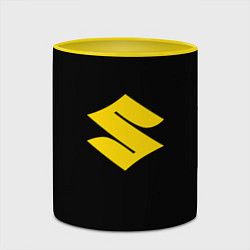 Кружка 3D Suzuki logo yellow, цвет: 3D-белый + желтый — фото 2