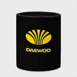 Кружка 3D Daewoo logo yellow, цвет: 3D-белый + черный — фото 2