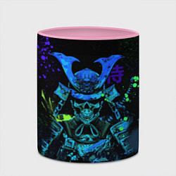 Кружка 3D Дух череп - самурай, цвет: 3D-белый + розовый — фото 2