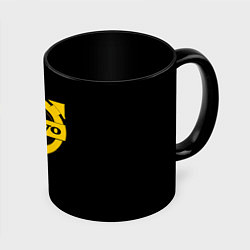 Кружка 3D Volvo yellow logo, цвет: 3D-белый + черный