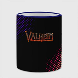 Кружка 3D Valheim logo pattern, цвет: 3D-синий кант — фото 2