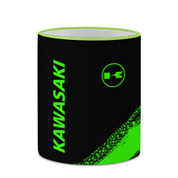 Кружка 3D Kawasaki - logo, цвет: 3D-светло-зеленый кант — фото 2