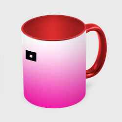 Кружка 3D Roblox geometry gradient, цвет: 3D-белый + красный