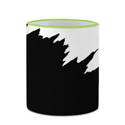 Кружка 3D Просто краска черно белая, цвет: 3D-светло-зеленый кант — фото 2