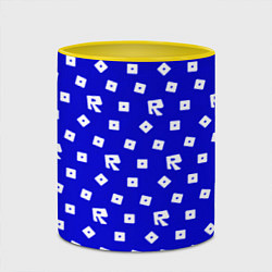 Кружка 3D Roblox blue pattern, цвет: 3D-белый + желтый — фото 2