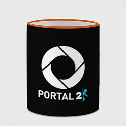 Кружка 3D Portal2 logo game, цвет: 3D-оранжевый кант — фото 2