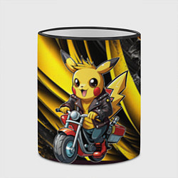 Кружка 3D Пикачу на красном мотоцикле, цвет: 3D-черный кант — фото 2