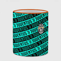 Кружка 3D Juventus pattern logo steel, цвет: 3D-оранжевый кант — фото 2