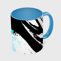 Кружка 3D Assassins Creed краски текстура, цвет: 3D-белый + небесно-голубой
