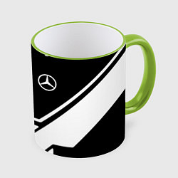 Кружка 3D Mercedes bens geometry, цвет: 3D-светло-зеленый кант