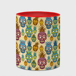 Кружка 3D Обезьяна ананас, цвет: 3D-белый + красный — фото 2