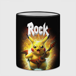 Кружка 3D Пикачу рокер с электрогитарой, цвет: 3D-черный кант — фото 2