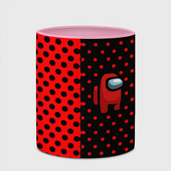 Кружка 3D Among us geometry dot, цвет: 3D-белый + розовый — фото 2