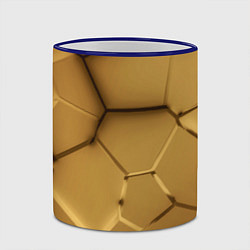 Кружка 3D Золотые неоновые плиты в разломе, цвет: 3D-синий кант — фото 2