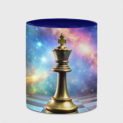 Кружка 3D Золотой король - шахматы, цвет: 3D-белый + синий — фото 2