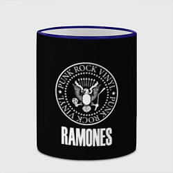 Кружка 3D Ramones rock logo, цвет: 3D-синий кант — фото 2