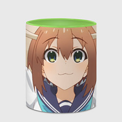 Кружка 3D Моя подруга олениха Нокотан Ноко Сиканоко, цвет: 3D-белый + светло-зеленый — фото 2