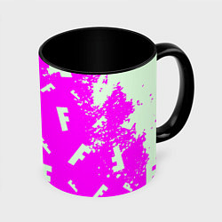 Кружка 3D Fortnite pattern pink, цвет: 3D-белый + черный