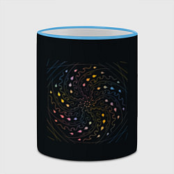 Кружка 3D Мандала на черном фоне, цвет: 3D-небесно-голубой кант — фото 2