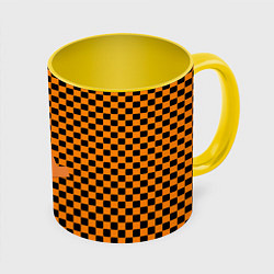 Кружка 3D Half life клетка оранжевая, цвет: 3D-белый + желтый
