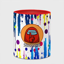 Кружка 3D Among us краски цветные с потёками, цвет: 3D-белый + красный — фото 2