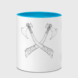 Кружка 3D Топоры, цвет: 3D-белый + небесно-голубой — фото 2