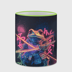 Кружка 3D Самурай жаба - неоновое граффити крупно, цвет: 3D-светло-зеленый кант — фото 2