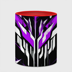 Кружка 3D Purple and white abstraction on a black background, цвет: 3D-белый + красный — фото 2