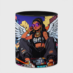 Кружка 3D Городской ангел - urban style, цвет: 3D-белый + черный — фото 2