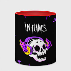 Кружка 3D In Flames неоновый череп, цвет: 3D-белый + красный — фото 2