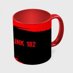 Кружка 3D Blink 182 - red gradient по-горизонтали, цвет: 3D-белый + красный