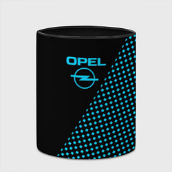 Кружка 3D Opel чёрно-голубой шахматка, цвет: 3D-белый + черный — фото 2