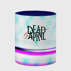 Кружка 3D Dead by april rock band, цвет: 3D-белый + синий — фото 2