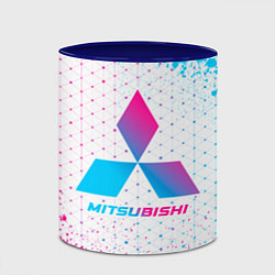 Кружка 3D Mitsubishi neon gradient style, цвет: 3D-белый + синий — фото 2