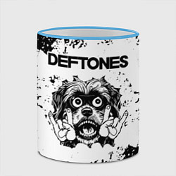 Кружка 3D Deftones - рок пес, цвет: 3D-небесно-голубой кант — фото 2