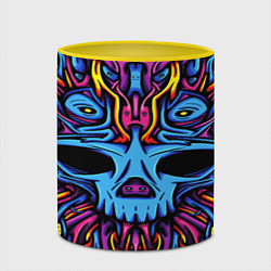 Кружка 3D Skull tatoo steel, цвет: 3D-белый + желтый — фото 2