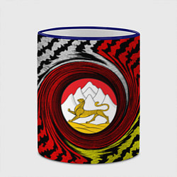 Кружка 3D Осетия полоски, цвет: 3D-синий кант — фото 2