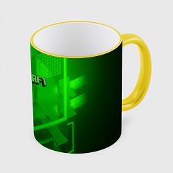Кружка 3D Minecraft кислотная геометрия, цвет: 3D-желтый кант